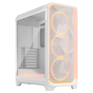 Fractal Design Meshify 3 Ambience Pro RGB White TG Clear PC Case, Midi-Tower, E-ATX - White