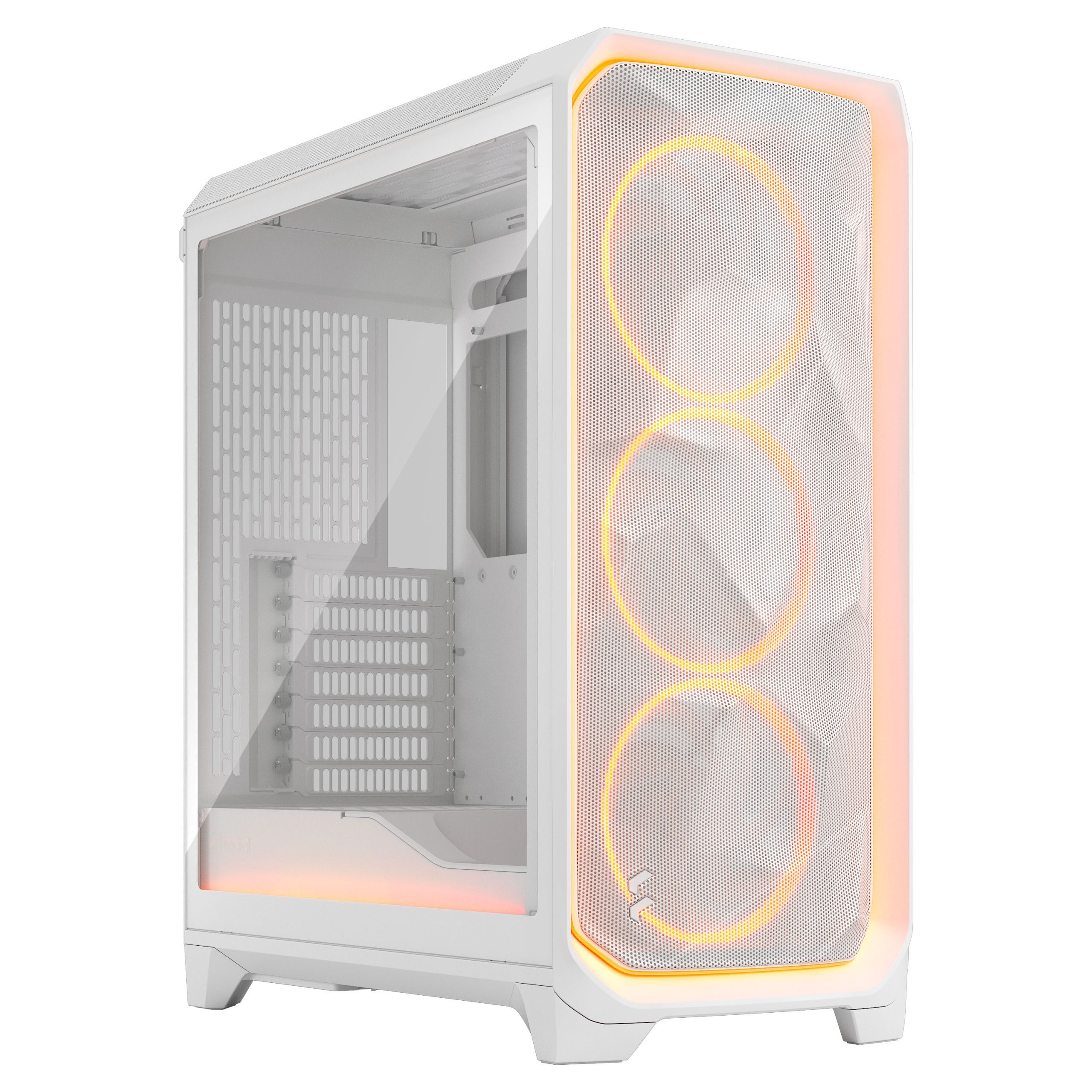Fractal Design Meshify 3 Ambience Pro RGB White TG Clear PC Case, Midi-Tower, E-ATX - White