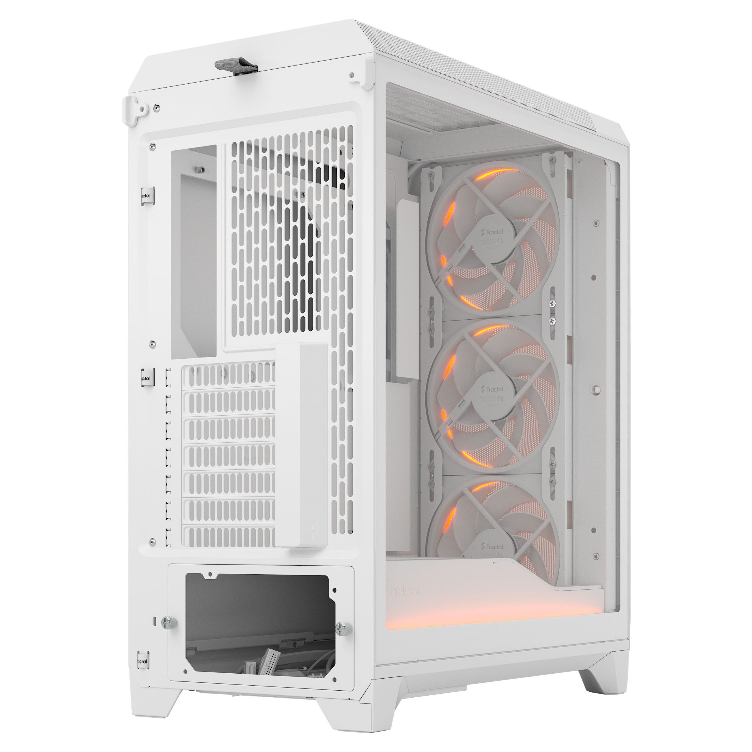 Fractal Design Meshify 3 Ambience Pro RGB White TG Clear PC Case, Midi-Tower, E-ATX - White