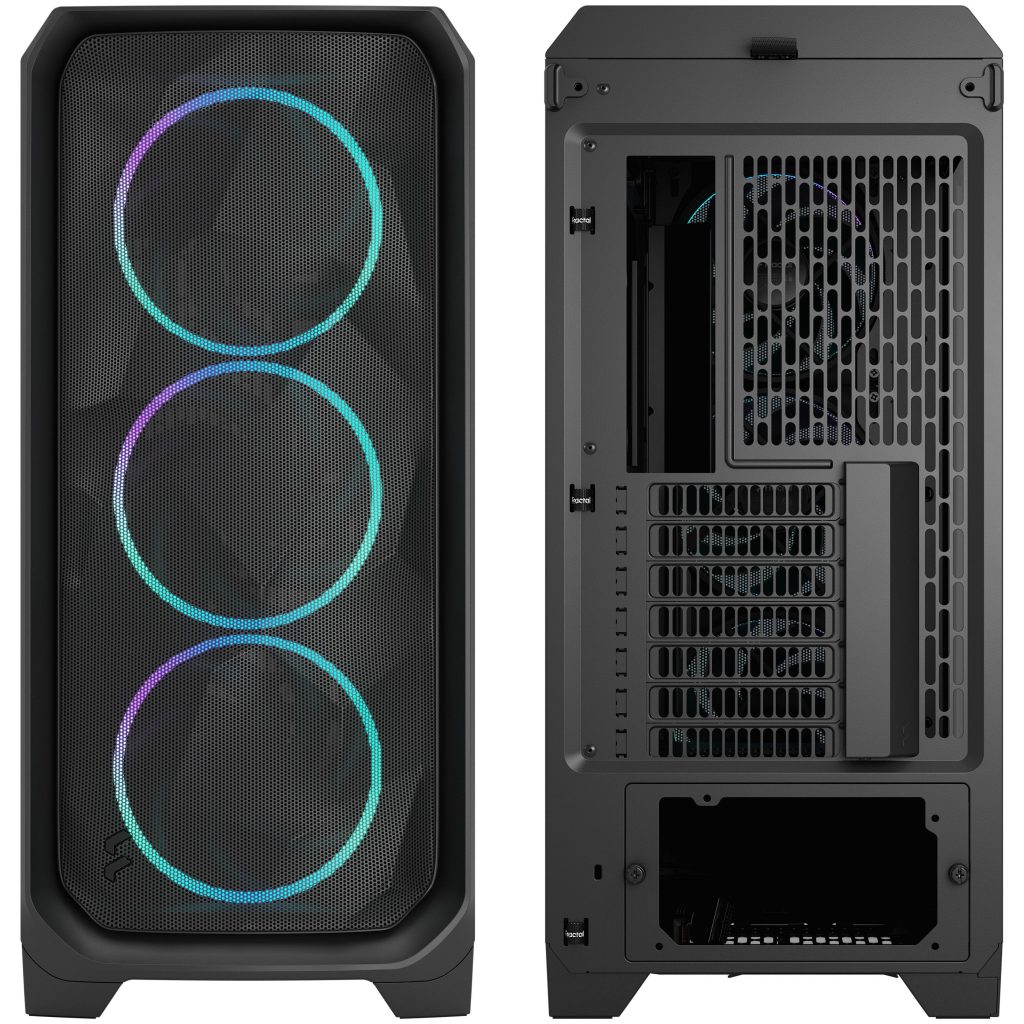 Fractal Design Meshify 3 RGB TG Light PC Case, Midi-Tower, E-ATX - Black