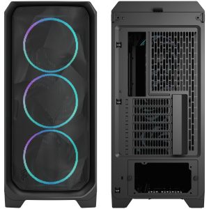 Fractal Design Meshify 3 RGB TG Light PC Case, Midi-Tower, E-ATX - Black