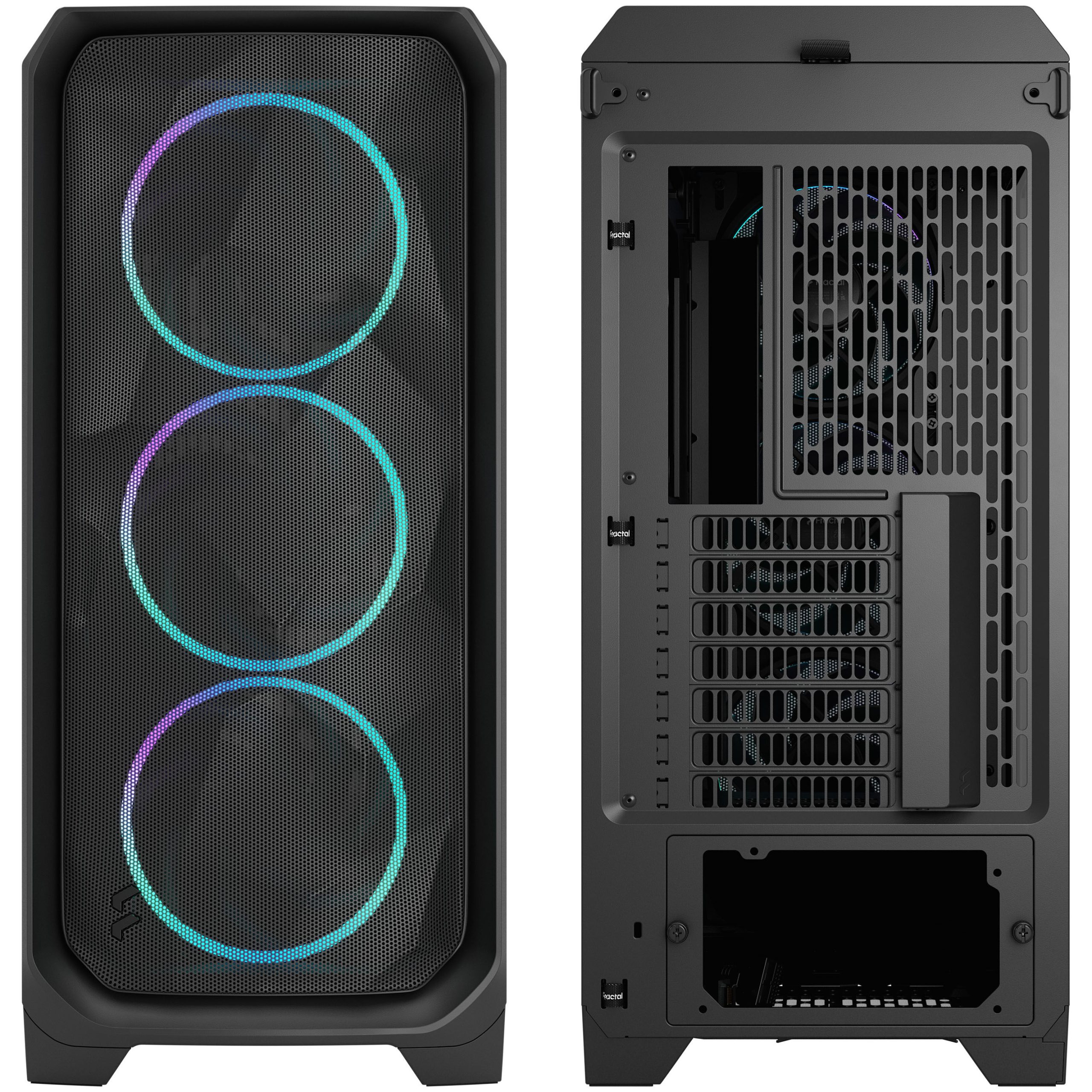 Fractal Design Meshify 3 RGB TG Light PC Case, Midi-Tower, E-ATX - Black