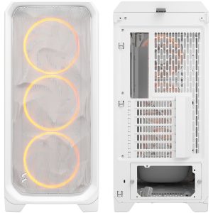 Fractal Design Meshify 3 RGB TG Clear PC Case, Midi-Tower, E-ATX - White