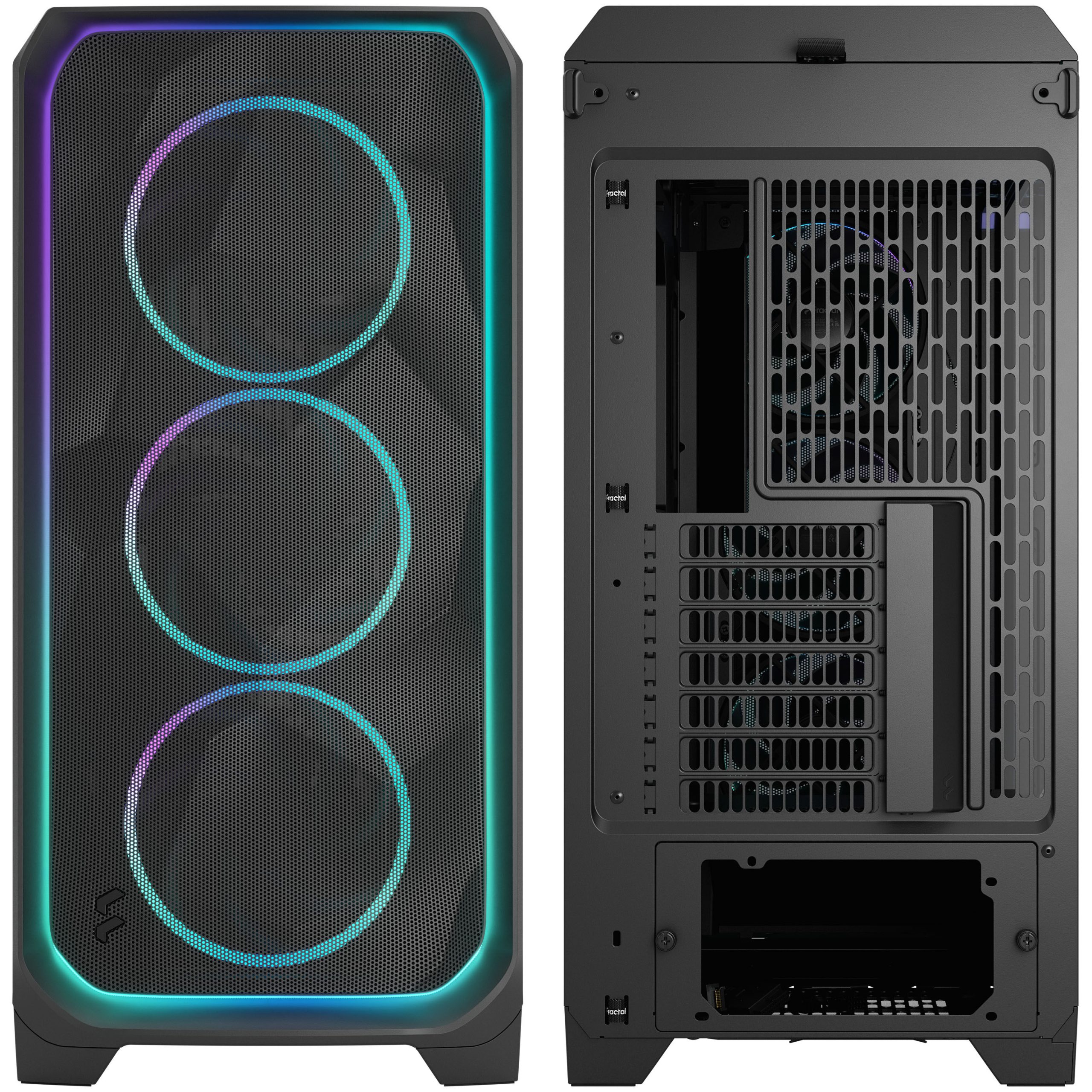 Fractal Design Meshify 3 XL Ambience Pro RGB PC Case - Full-Tower, E-ATX, Tempered Glass - Black