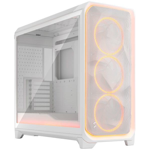 Fractal Design Meshify 3 XL Ambience Pro RGB PC Case – Full-Tower, E-ATX, Tempered Glass – White