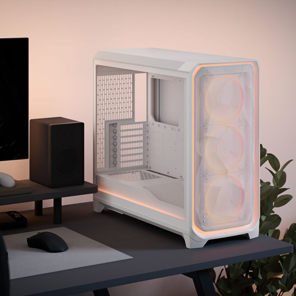 Fractal Design Meshify 3 XL Ambience Pro RGB PC Case - Full-Tower, E-ATX, Tempered Glass - White