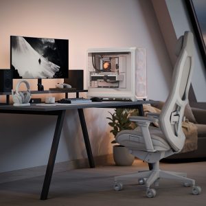 Fractal Design Meshify 3 XL Ambience Pro RGB PC Case - Full-Tower, E-ATX, Tempered Glass - White
