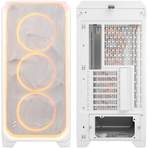 Fractal Design Meshify 3 XL Ambience Pro RGB PC Case - Full-Tower, E-ATX, Tempered Glass - White