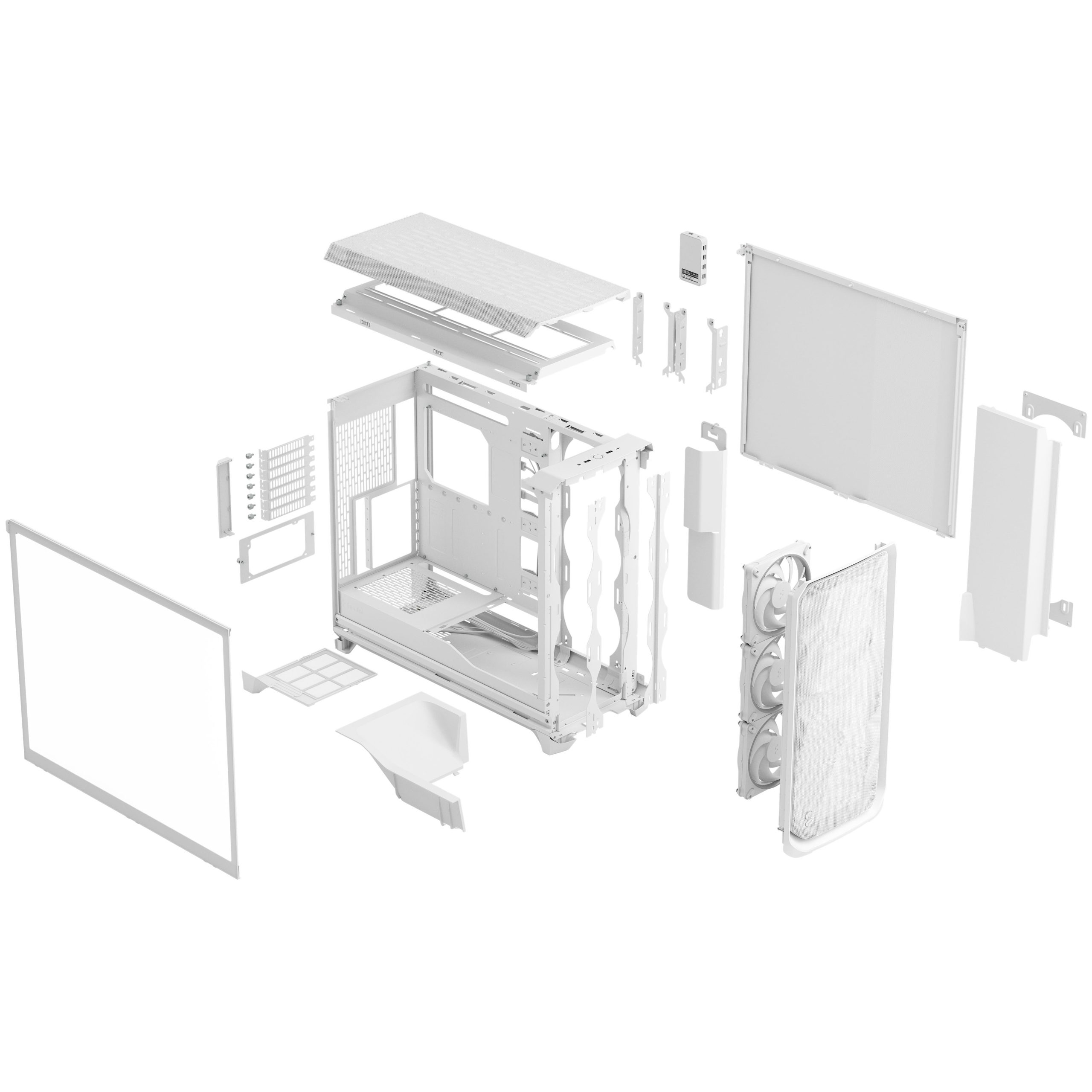 Fractal Design Meshify 3 XL Ambience Pro RGB PC Case - Full-Tower, E-ATX, Tempered Glass - White