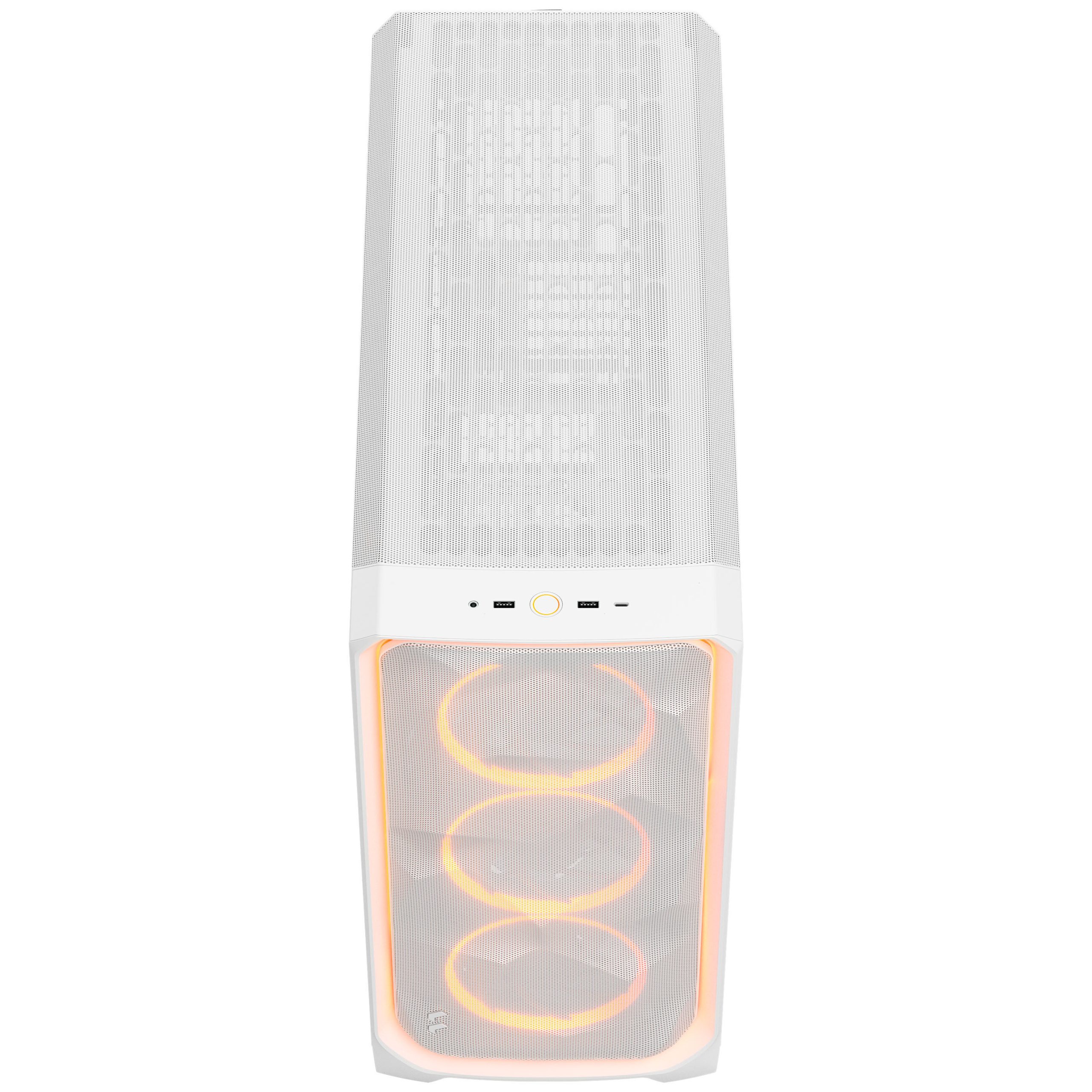 Fractal Design Meshify 3 XL Ambience Pro RGB PC Case - Full-Tower, E-ATX, Tempered Glass - White