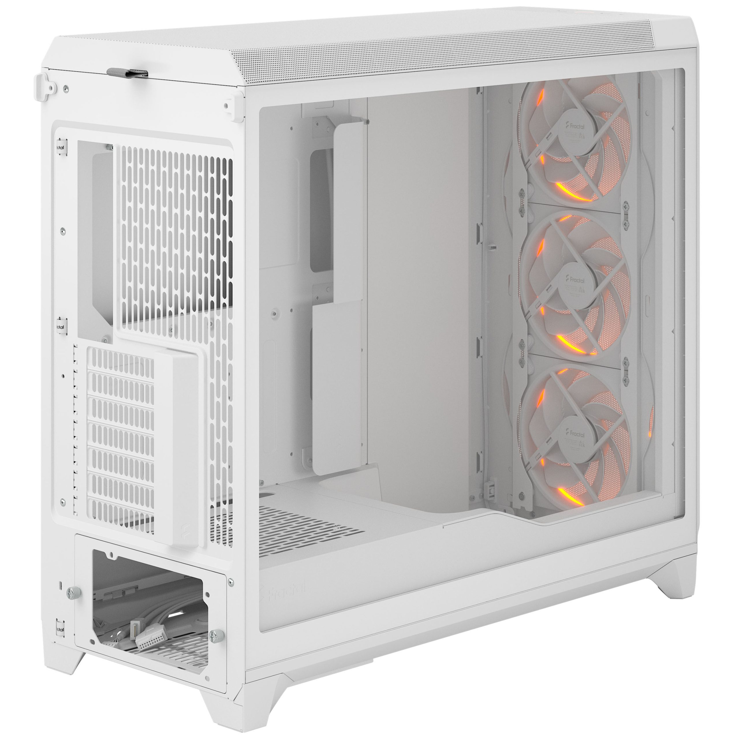 Fractal Design Meshify 3 XL RGB TG PC Case - Full-Tower, E-ATX, Tempered Glass - White