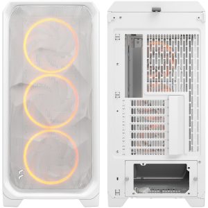 Fractal Design Meshify 3 XL RGB TG PC Case - Full-Tower, E-ATX, Tempered Glass - White