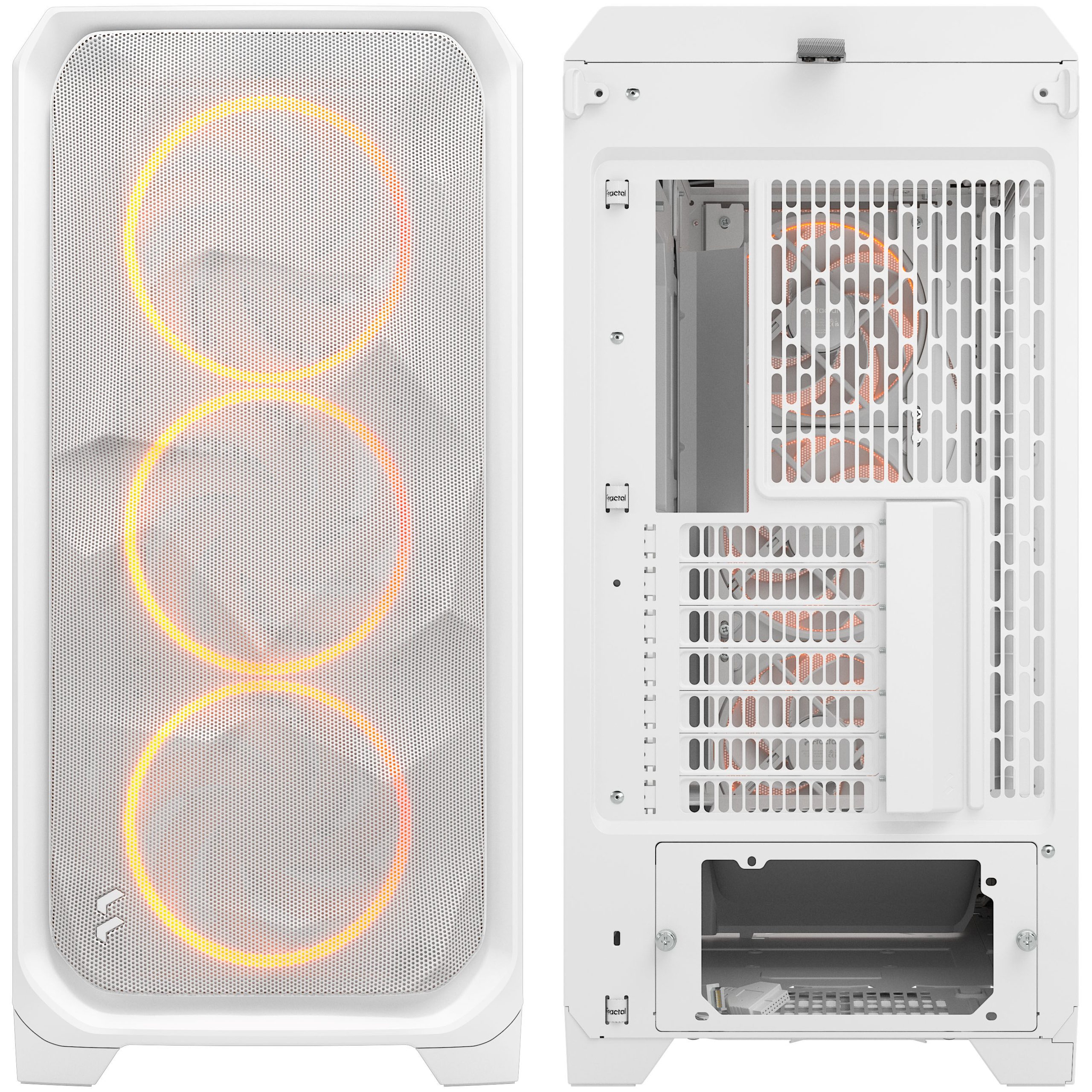 Fractal Design Meshify 3 XL RGB TG PC Case - Full-Tower, E-ATX, Tempered Glass - White