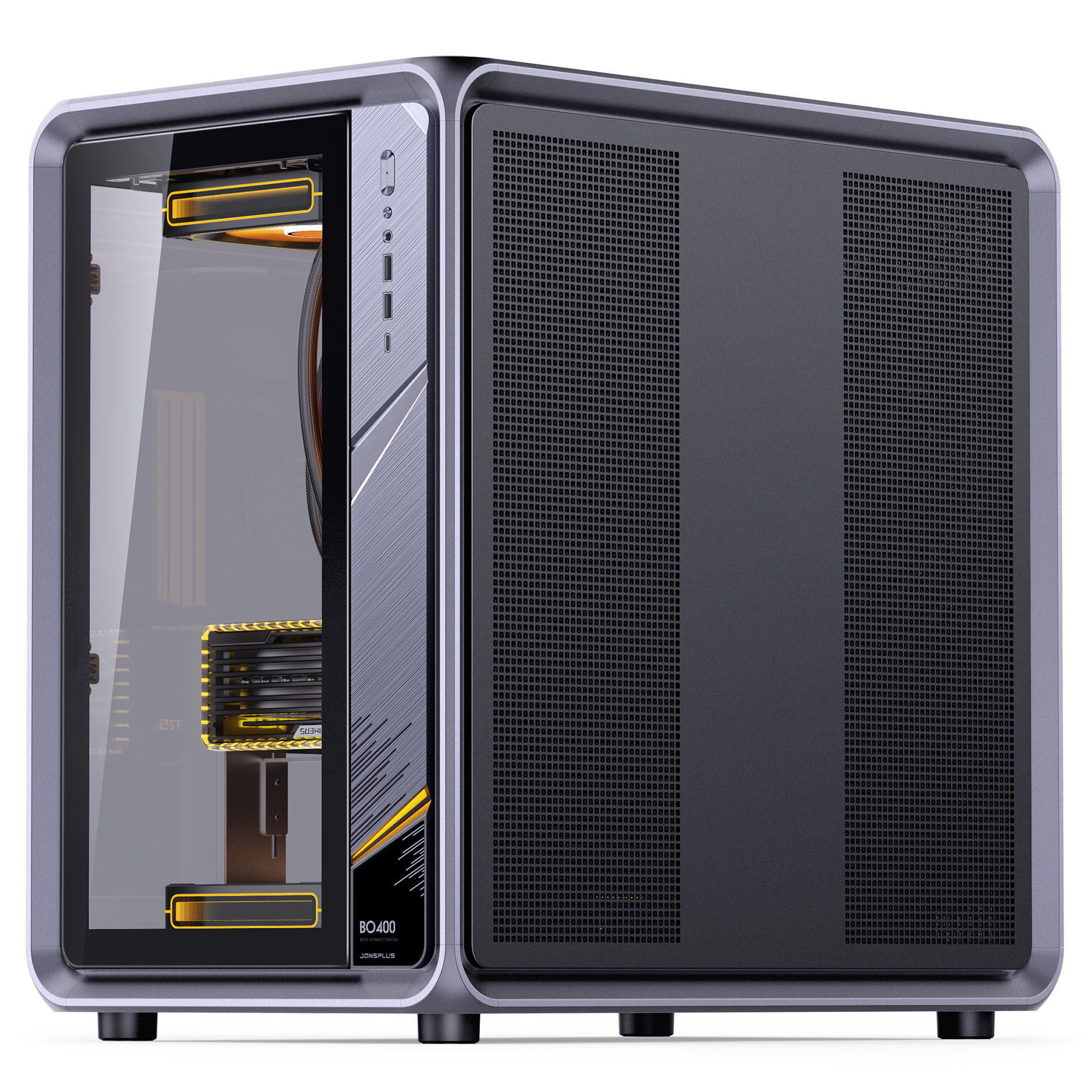 Jonsplus (Jonsbo) BO400 PC Case, Midi-Tower, ATX, Tempered Glass - Black