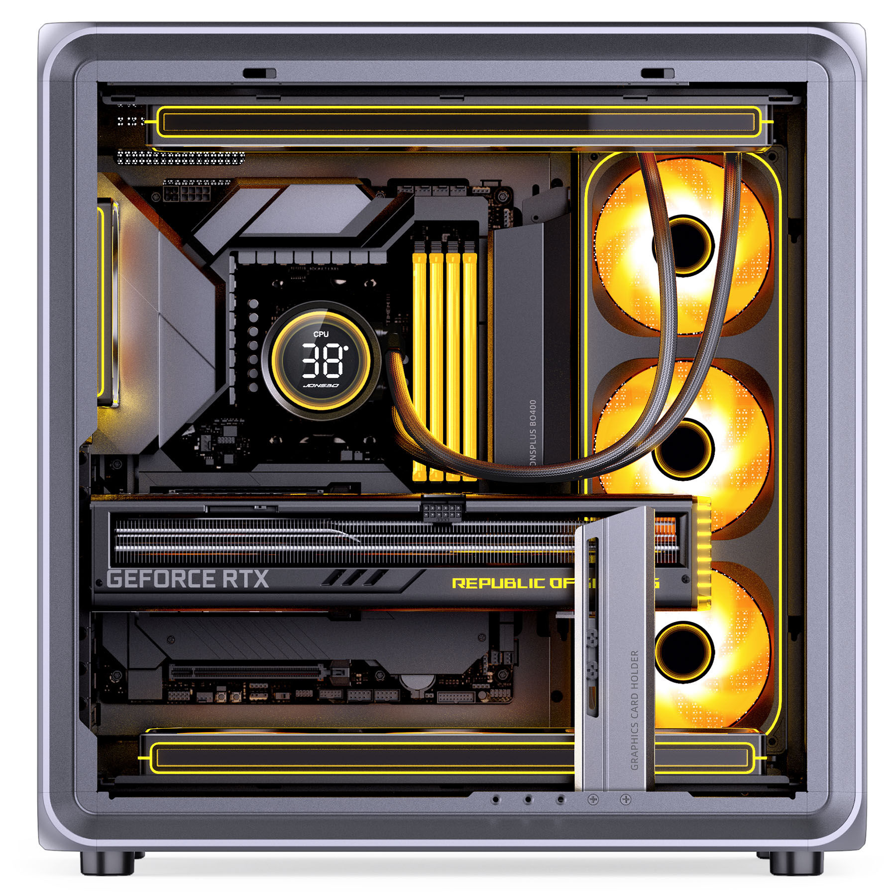 Jonsplus (Jonsbo) BO400 PC Case, Midi-Tower, ATX, Tempered Glass - Black