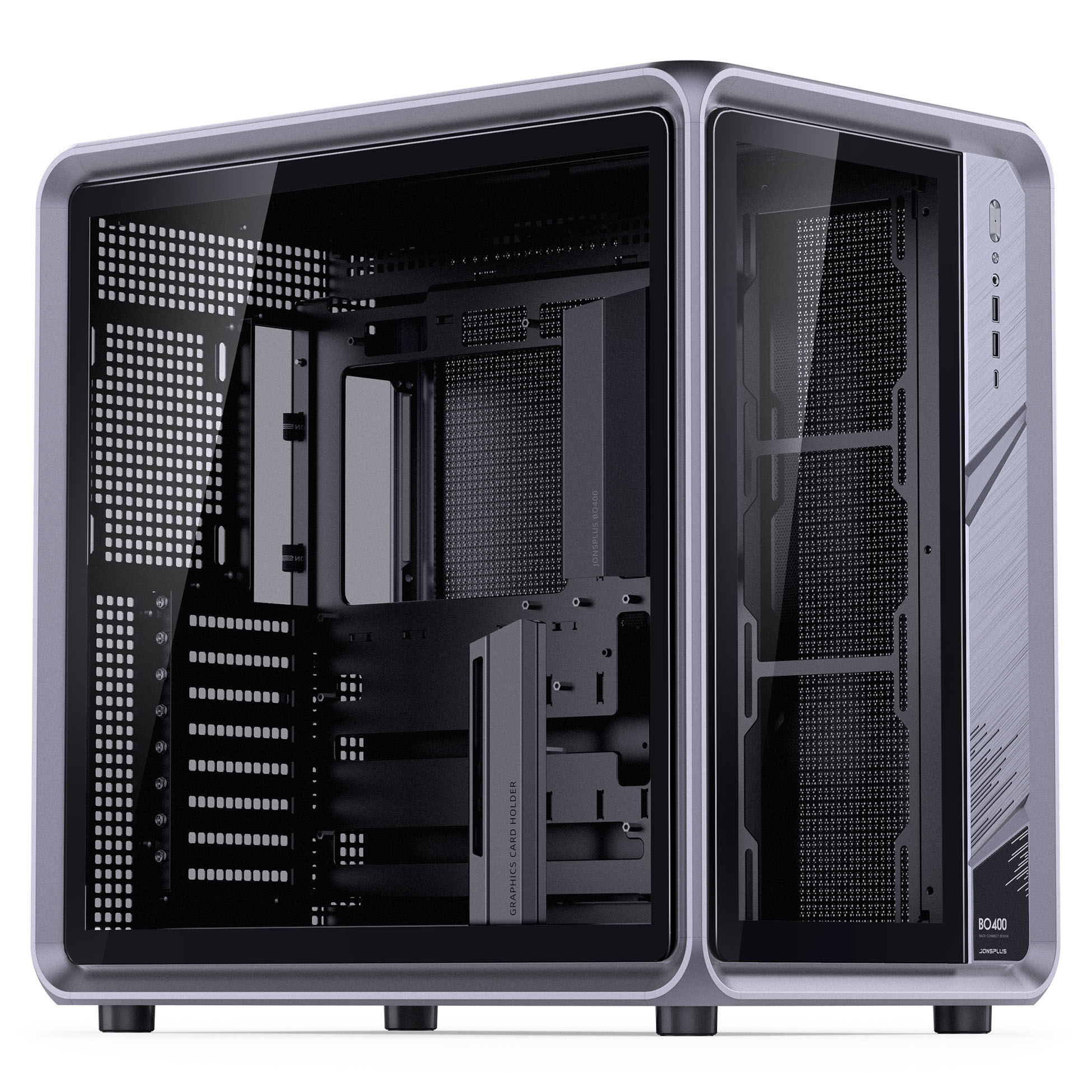 Jonsplus (Jonsbo) BO400 PC Case, Midi-Tower, ATX, Tempered Glass - Black
