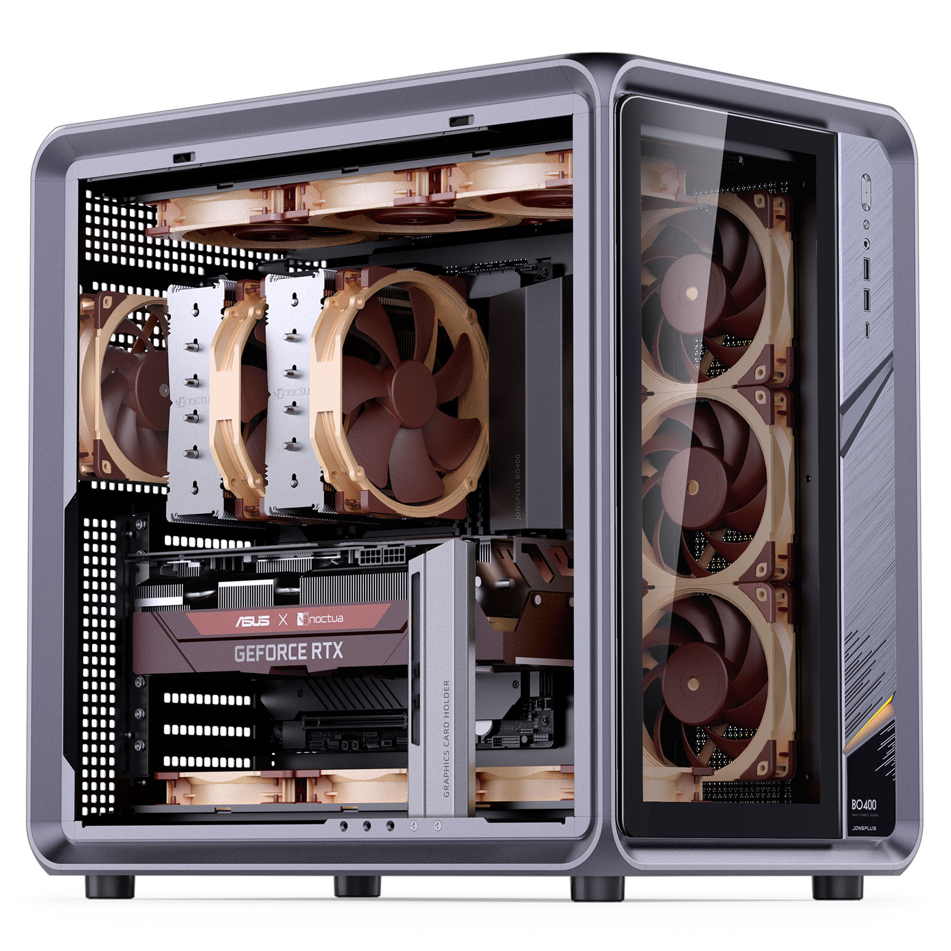 Jonsplus (Jonsbo) BO400 PC Case, Midi-Tower, ATX, Tempered Glass - Black
