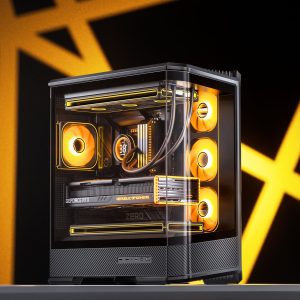 Jonsplus (Jonsbo) D400 PC Case, Midi Tower, ATX, Tempered Glass - Black