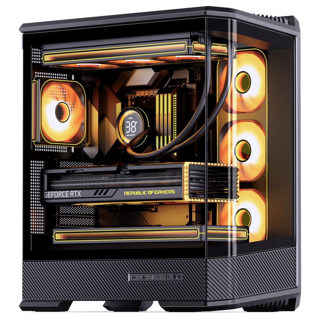 Jonsplus (Jonsbo) D400 PC Case, Midi Tower, ATX, Tempered Glass - Black