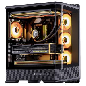 Jonsplus (Jonsbo) D400 PC Case, Midi Tower, ATX, Tempered Glass - Black