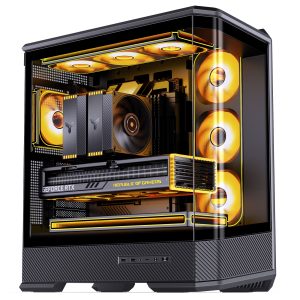 Jonsplus (Jonsbo) D400 PC Case, Midi Tower, ATX, Tempered Glass - Black