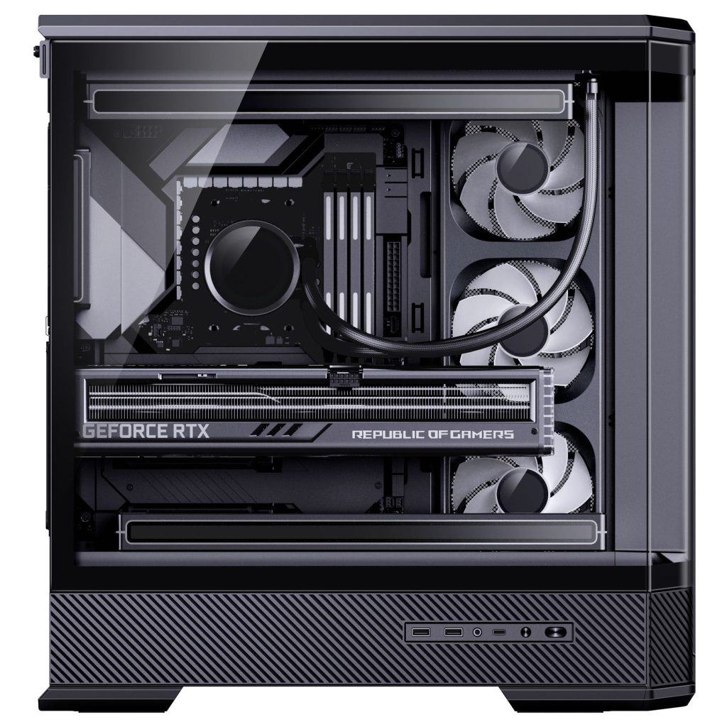 Jonsplus (Jonsbo) D400 PC Case, Midi Tower, ATX, Tempered Glass - Black