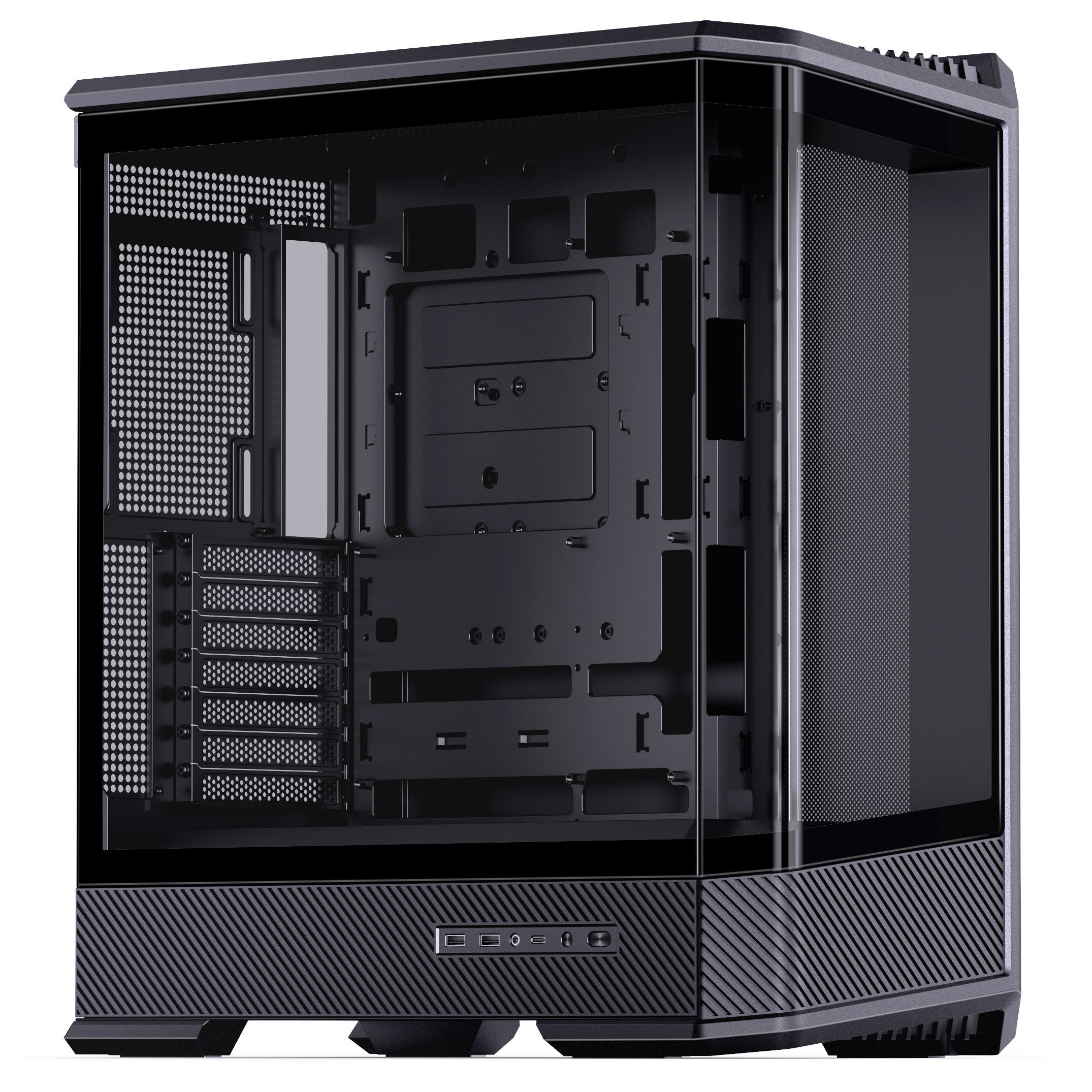 Jonsplus (Jonsbo) D400 PC Case, Midi Tower, ATX, Tempered Glass - Black