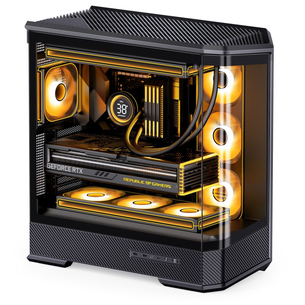 Jonsplus (Jonsbo) D400 PC Case, Midi Tower, ATX, Tempered Glass - Black