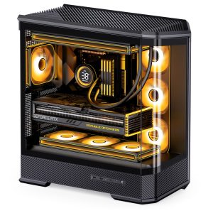 Jonsplus (Jonsbo) D400 PC Case, Midi Tower, ATX, Tempered Glass - Black