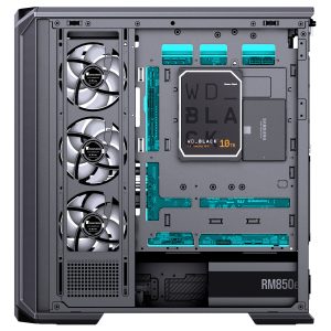 Jonsplus (Jonsbo) D400 PC Case, Midi Tower, ATX, Tempered Glass - Black