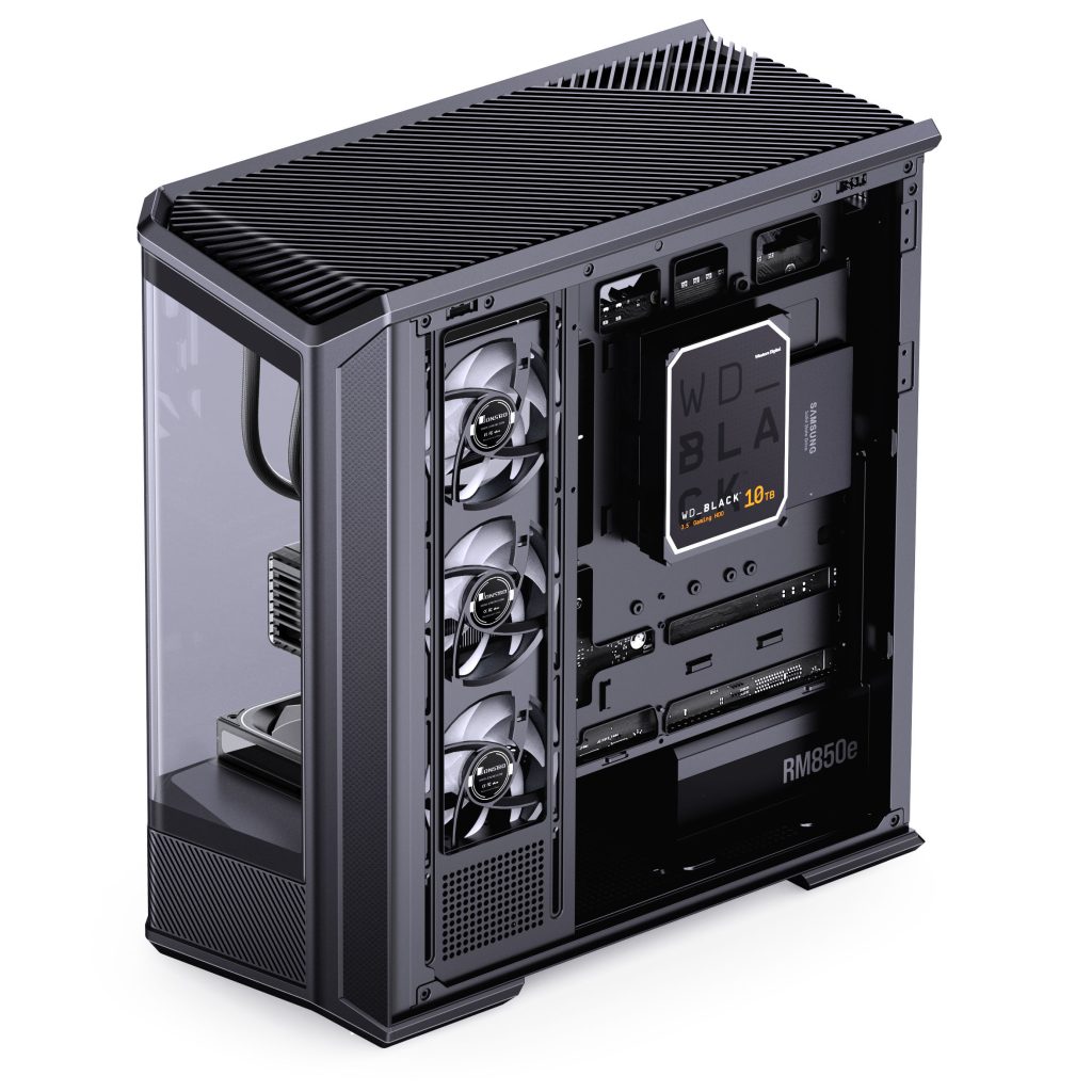 Jonsplus (Jonsbo) D400 PC Case, Midi Tower, ATX, Tempered Glass - Black