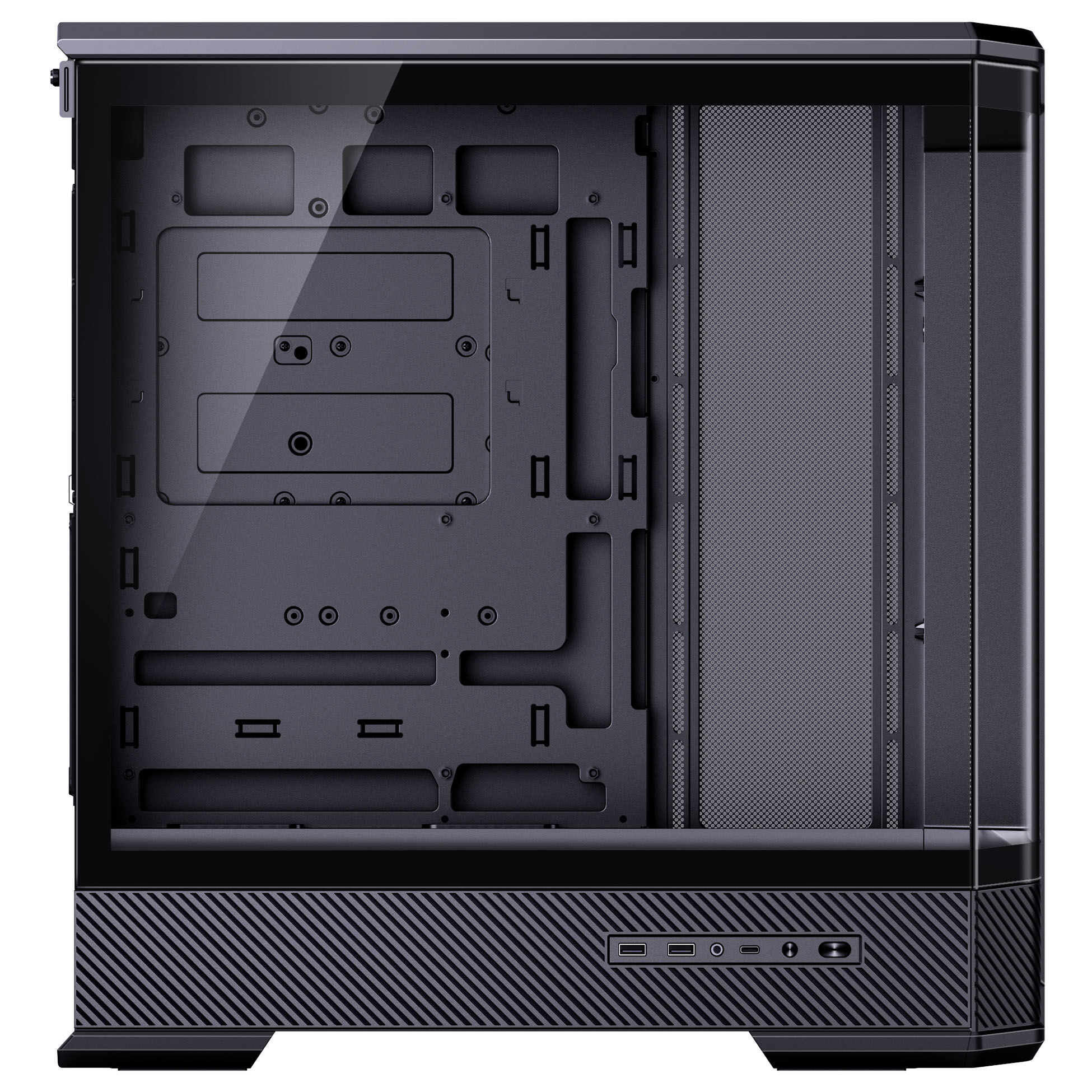 Jonsplus (Jonsbo) D400 PC Case, Midi Tower, ATX, Tempered Glass - Black