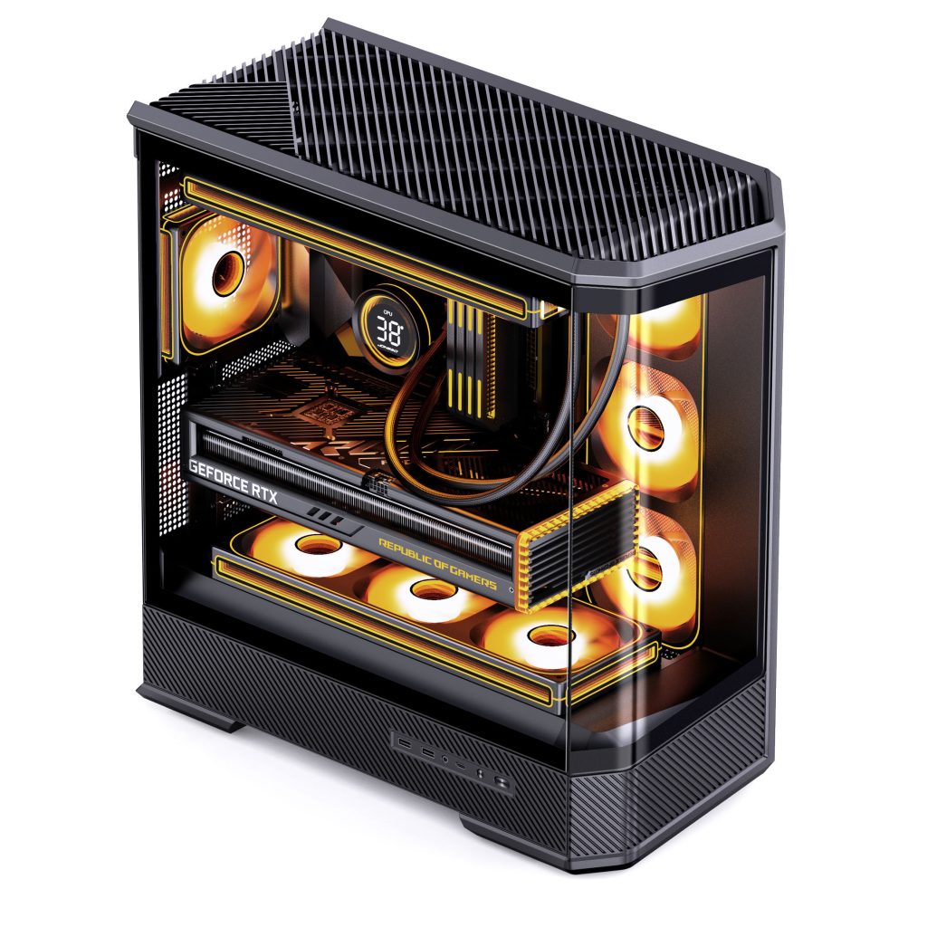 Jonsplus (Jonsbo) D400 PC Case, Midi Tower, ATX, Tempered Glass - Black