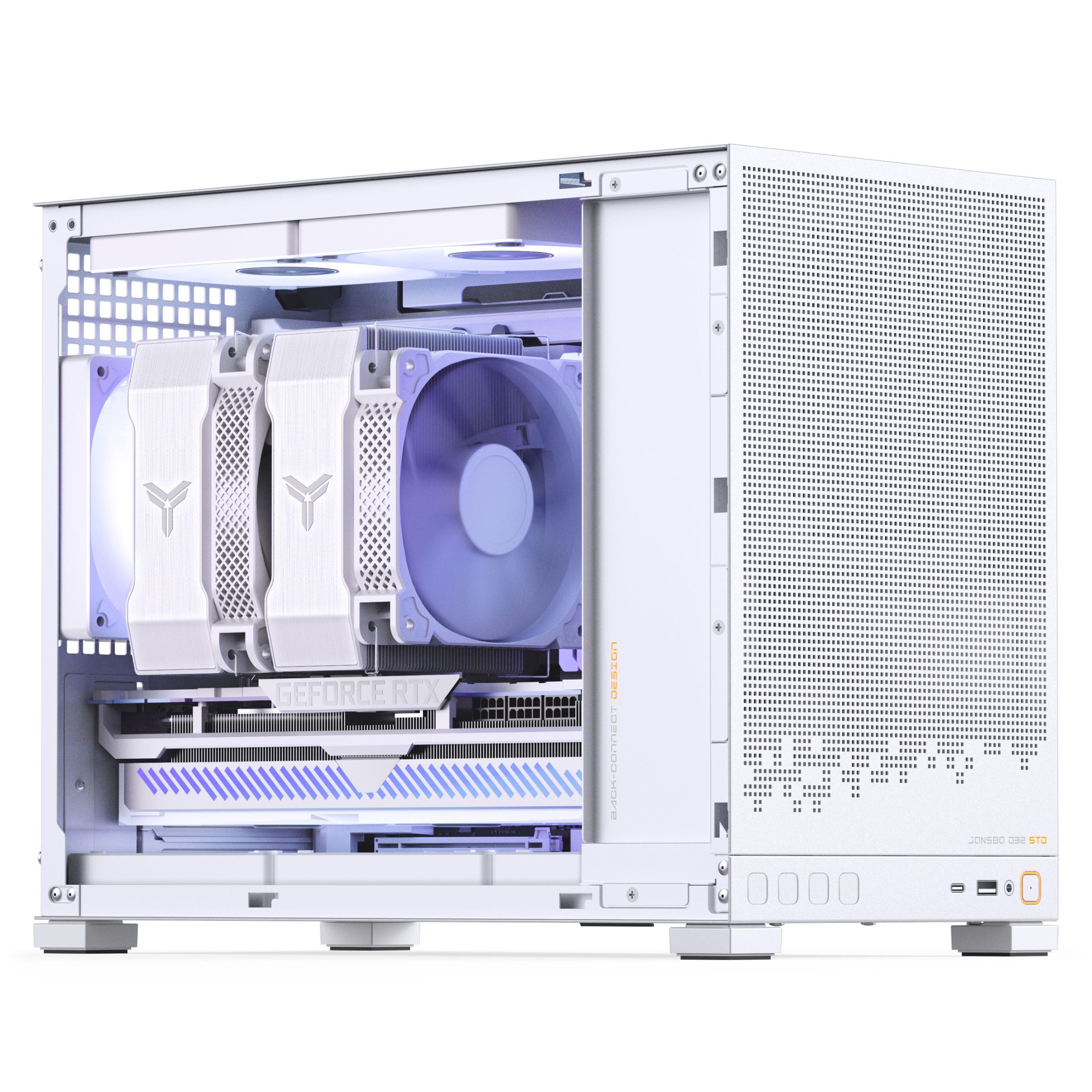 Jonsbo D32 STD White PC Case, Mini Case, mATX, Tempered Glass - White