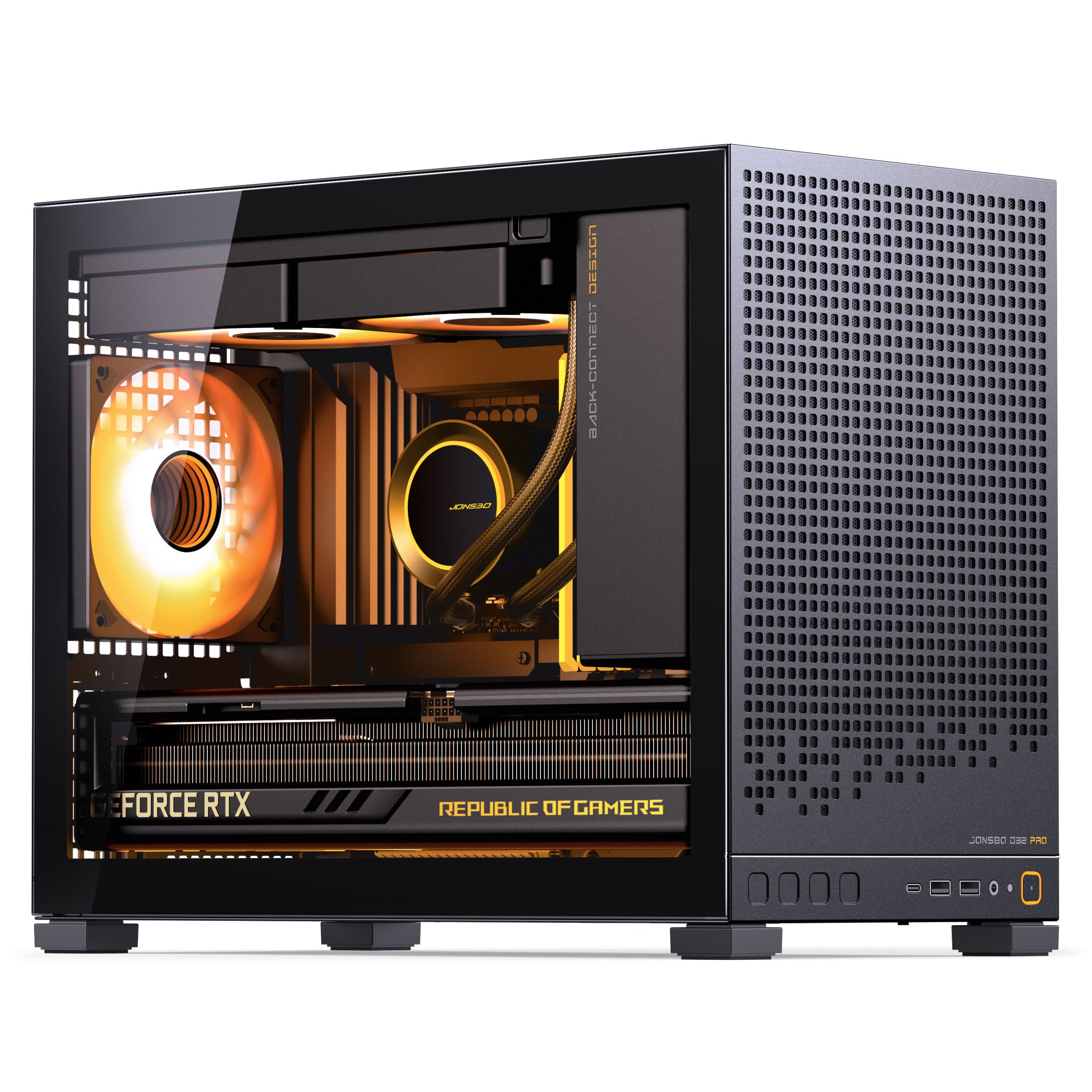 Jonsbo D32 PRO Black PC Case, Mini Case, mATX, Tempered Glass - Black