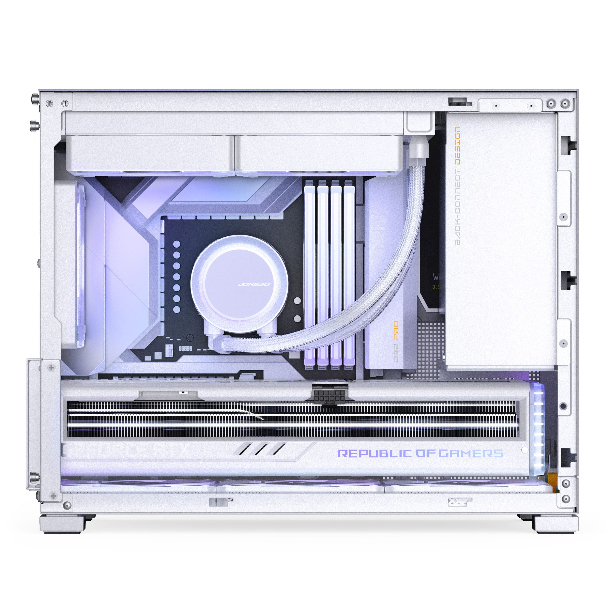 Jonsbo D32 PRO White PC Case, Mini Case, mATX, Tempered Glass - White