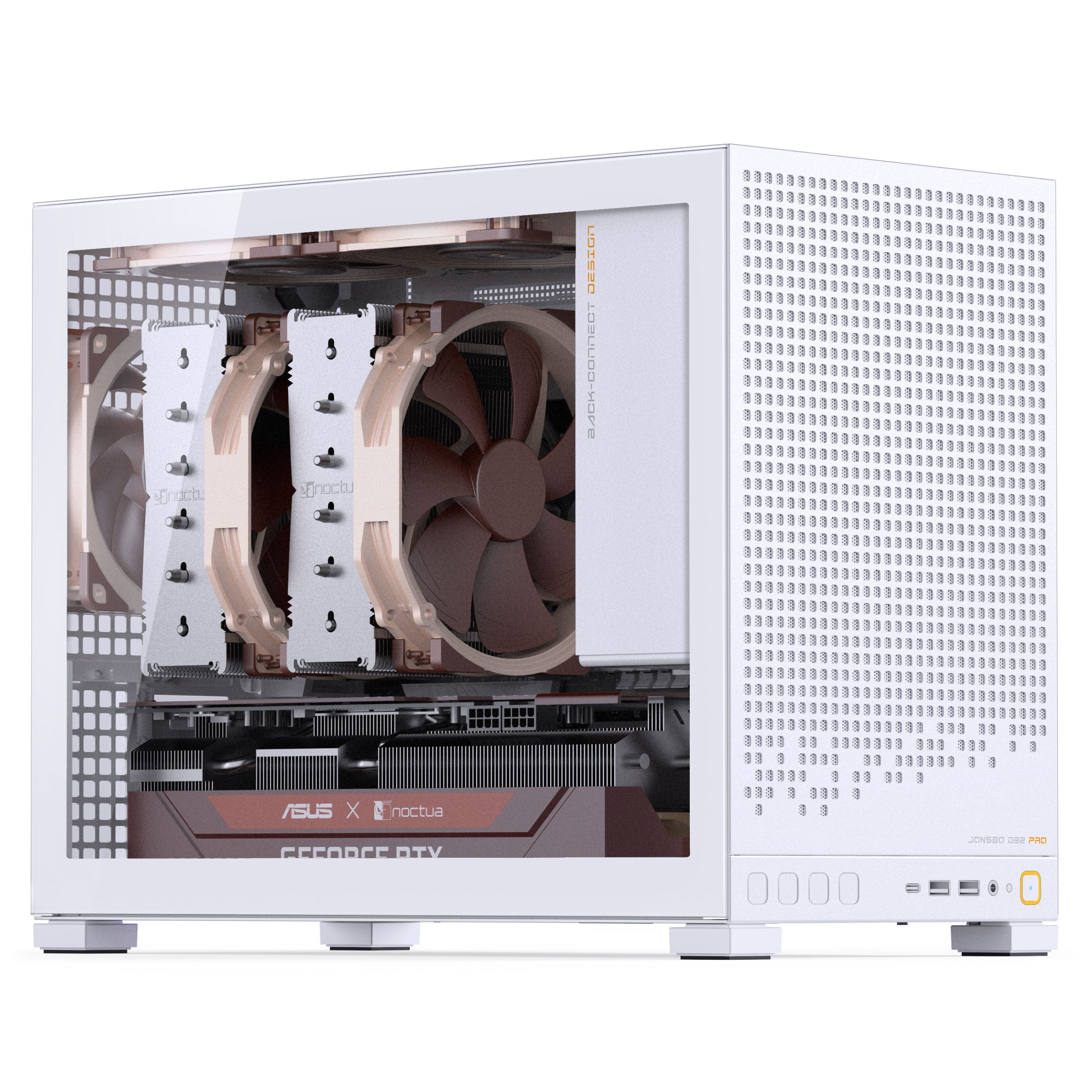 Jonsbo D32 PRO White PC Case, Mini Case, mATX, Tempered Glass - White