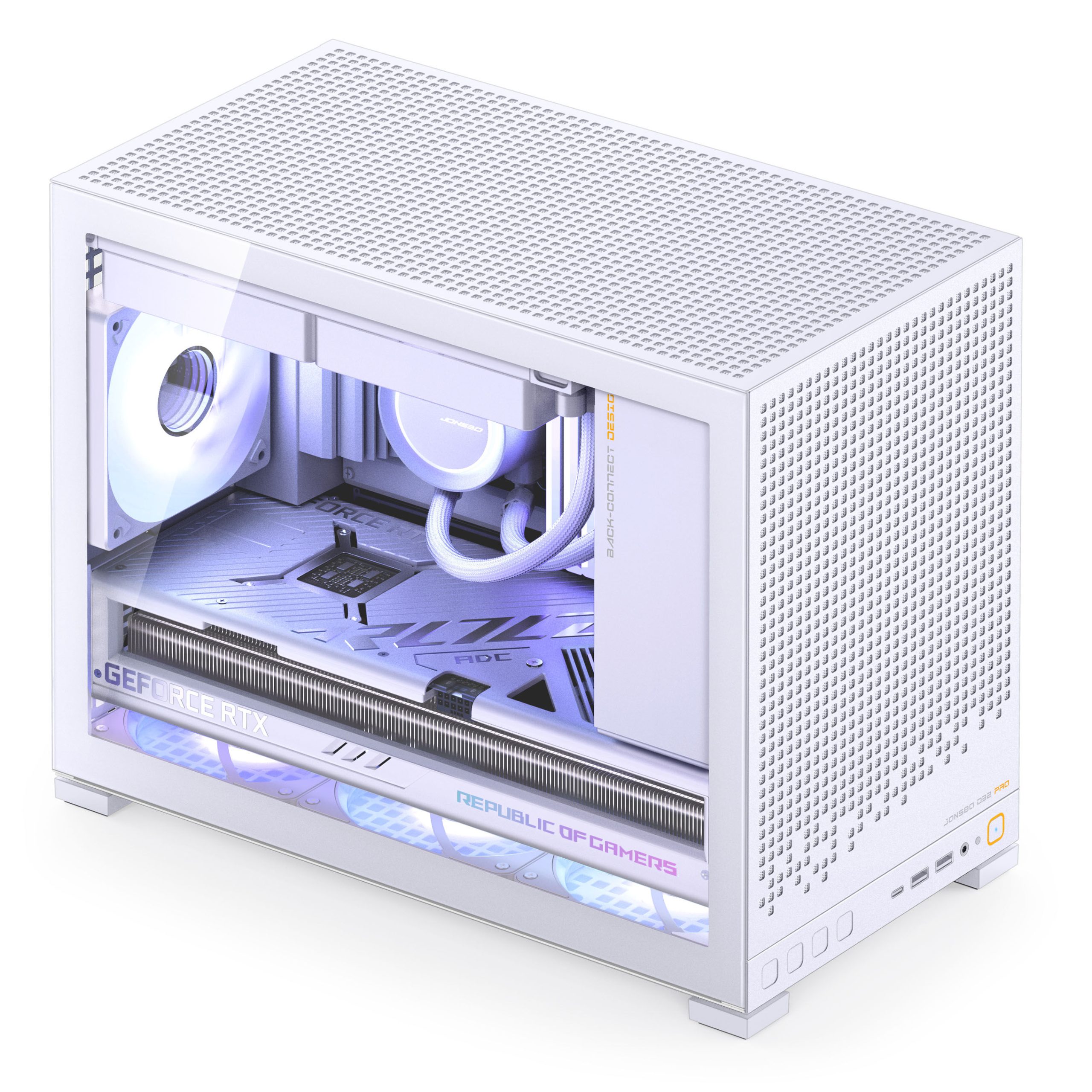 Jonsbo D32 PRO White PC Case, Mini Case, mATX, Tempered Glass - White