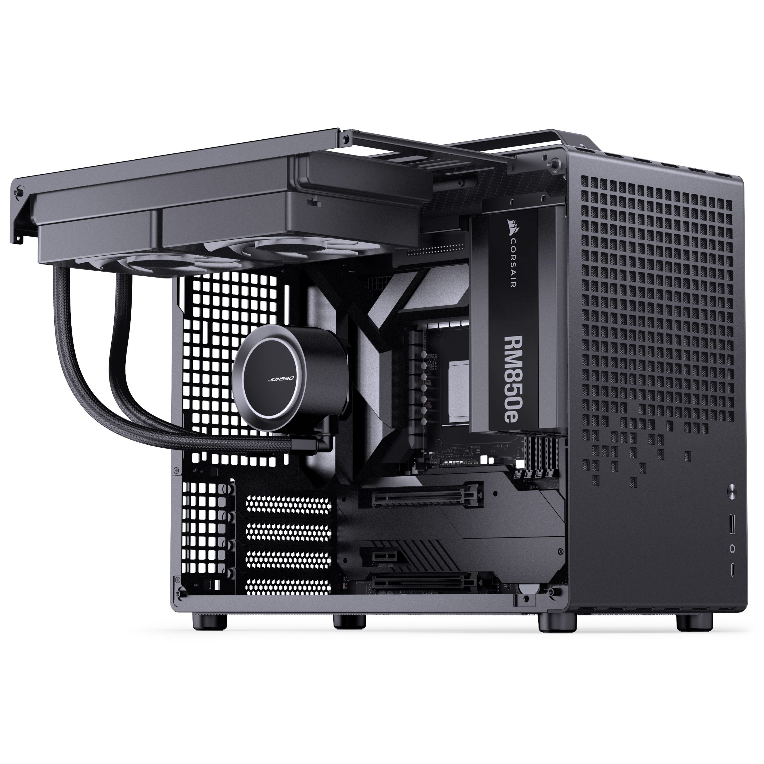 Jonsplus (Jonsbo) Z20 Mesh PC Case, Mini Tower, Micro-ATX, with Carrying Handle - Black
