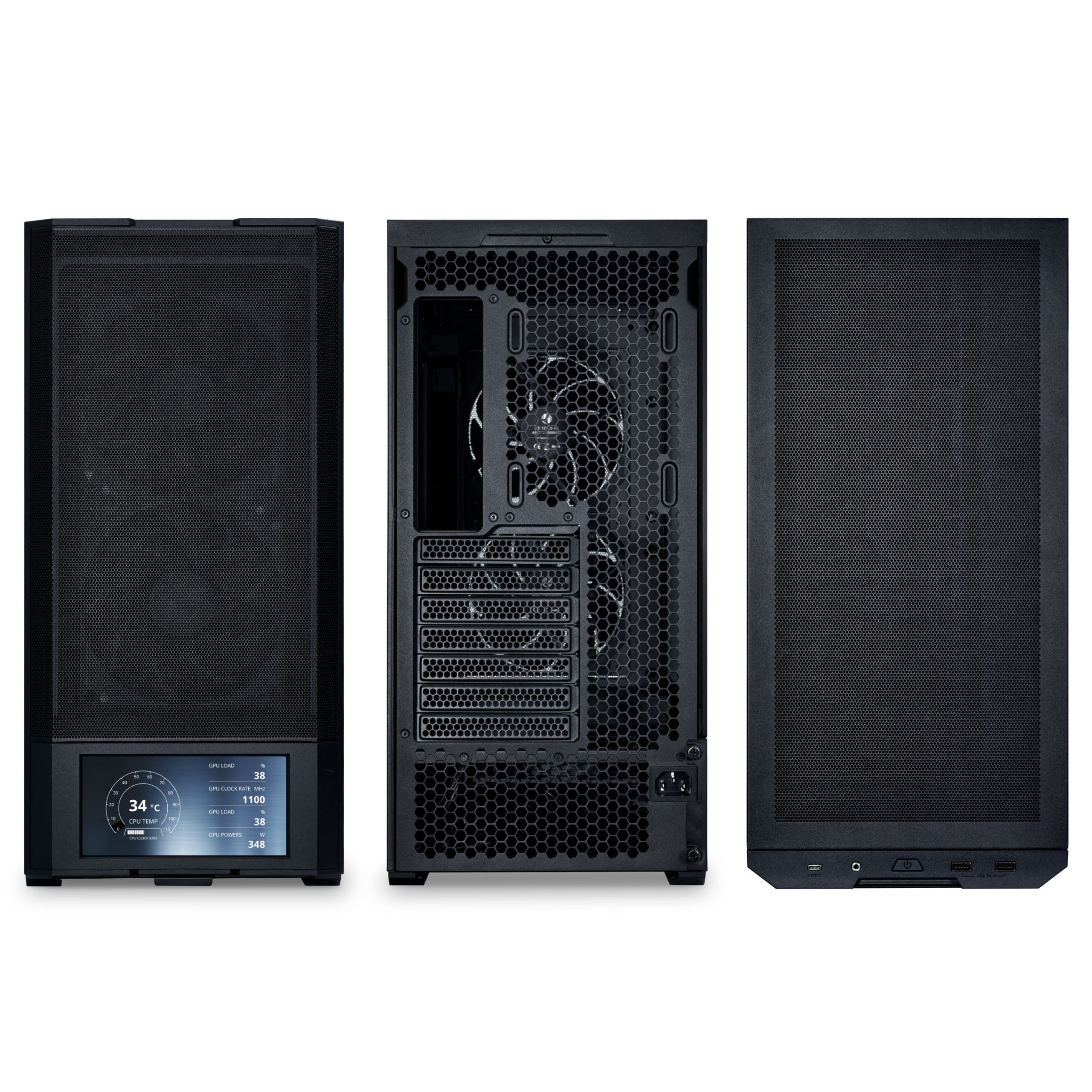 Lian Li LANCOOL 207 Digital PC Case, Midi-Tower, ATX, Tempered Glass - Black