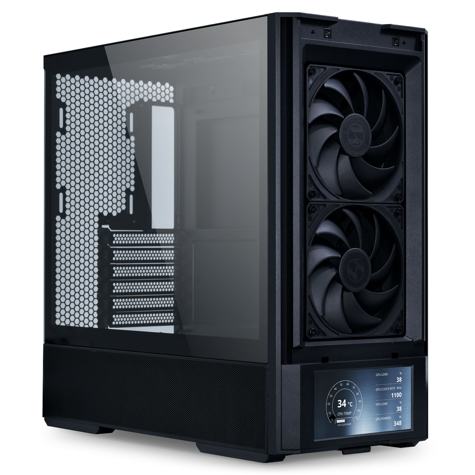 Lian Li LANCOOL 207 Digital PC Case, Midi-Tower, ATX, Tempered Glass - Black