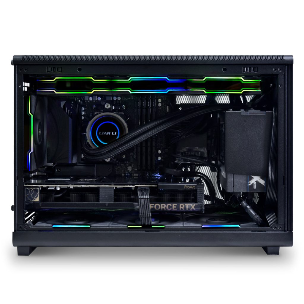 Lian Li DAN Cases A3-mATX Wood Edition PC Case, Tempered Glass, Micro-ATX - Walnut, Black