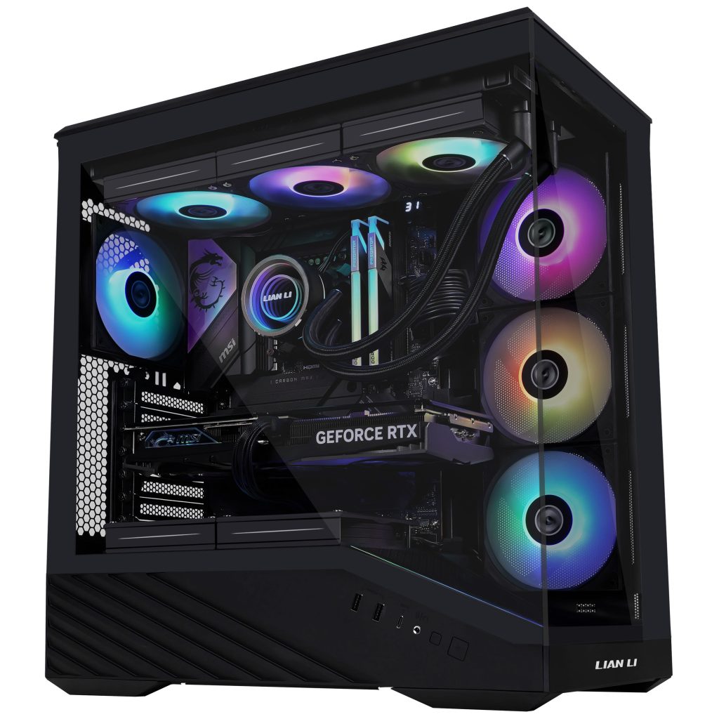 Lian Li Vector V100 PC Case, Midi-Tower, ATX, RGB, Tempered Glass - Black