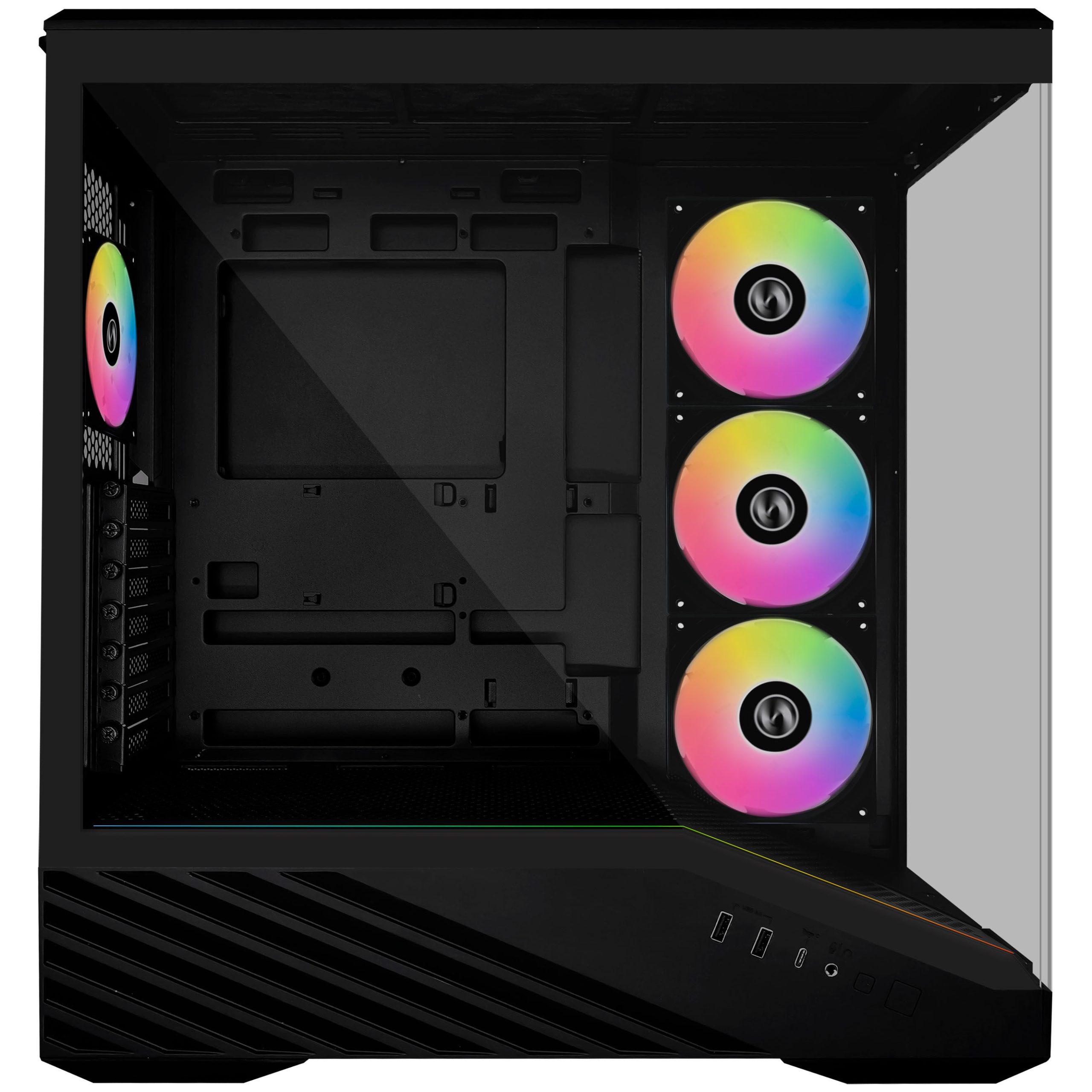 Lian Li Vector V100 PC Case, Midi-Tower, ATX, RGB, Tempered Glass - Black