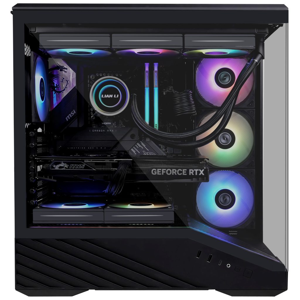 Lian Li Vector V100 PC Case, Midi-Tower, ATX, RGB, Tempered Glass - Black