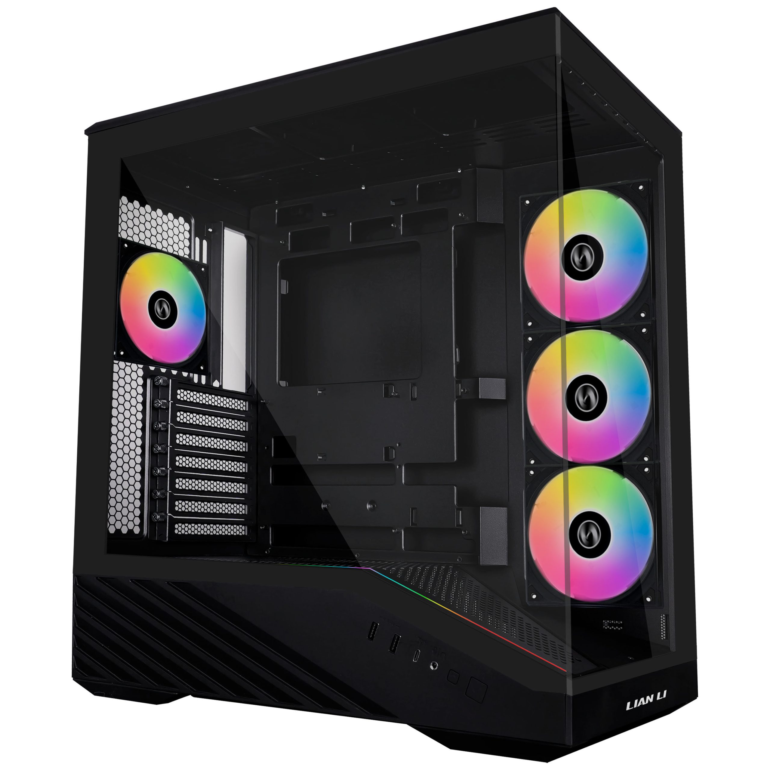 Lian Li Vector V100 PC Case, Midi-Tower, ATX, RGB, Tempered Glass - Black