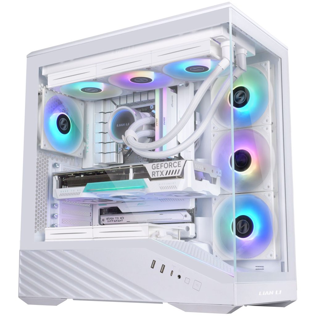 Lian Li Vector V100 PC Case, Midi-Tower, ATX, RGB, Tempered Glass - White