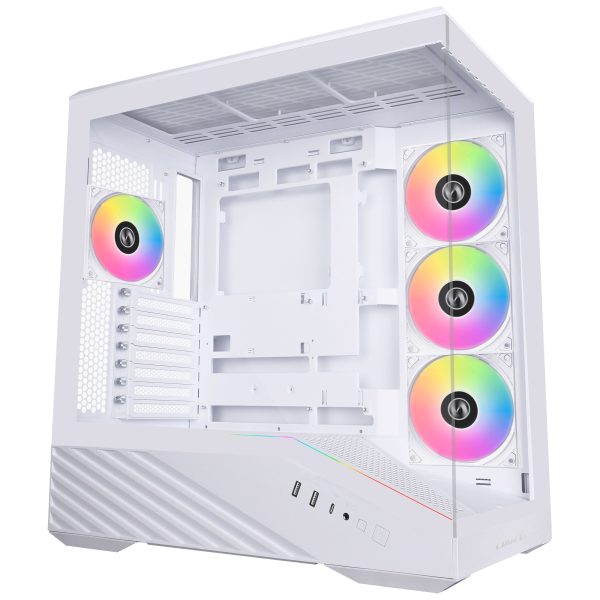 Lian Li Vector V100 PC Case, Midi-Tower, ATX, RGB, Tempered Glass – White