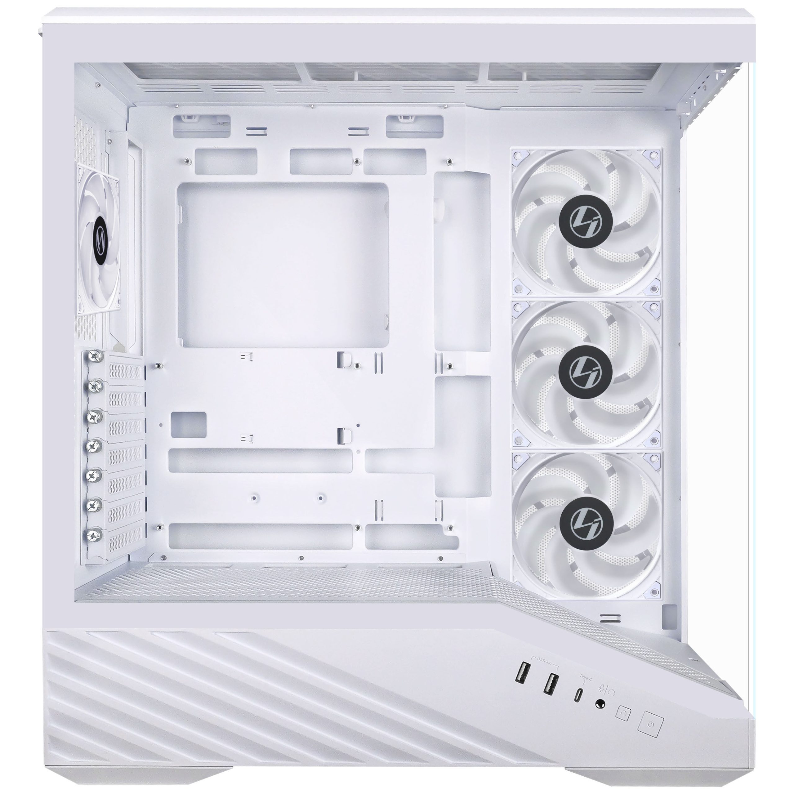 Lian Li Vector V100 PC Case, Midi-Tower, ATX, RGB, Tempered Glass - White