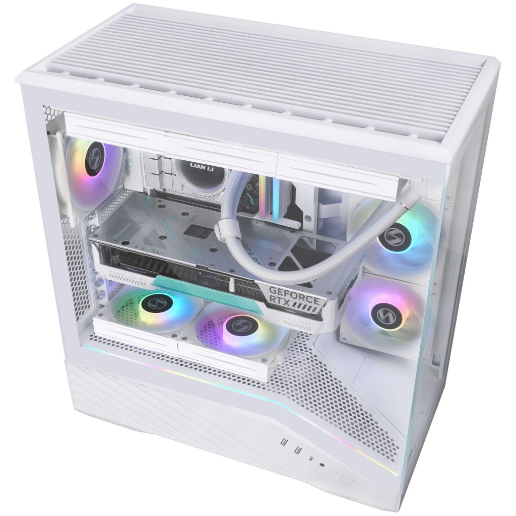 Lian Li Vector V100 PC Case, Midi-Tower, ATX, RGB, Tempered Glass - White